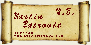 Martin Batrović vizit kartica